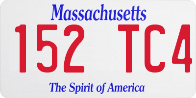 MA license plate 152TC4