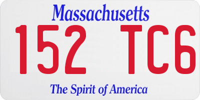 MA license plate 152TC6