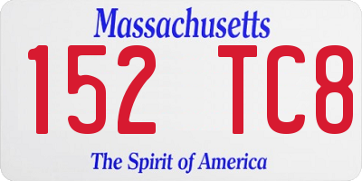 MA license plate 152TC8