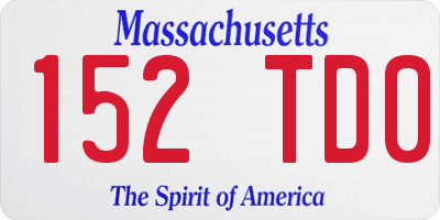 MA license plate 152TD0
