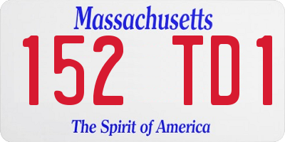 MA license plate 152TD1