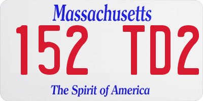 MA license plate 152TD2