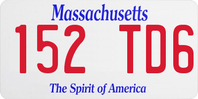 MA license plate 152TD6