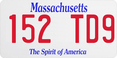 MA license plate 152TD9