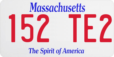 MA license plate 152TE2