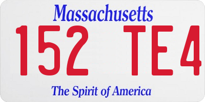 MA license plate 152TE4