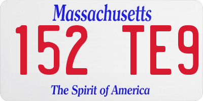 MA license plate 152TE9