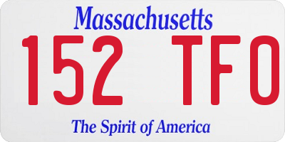 MA license plate 152TF0