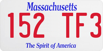 MA license plate 152TF3