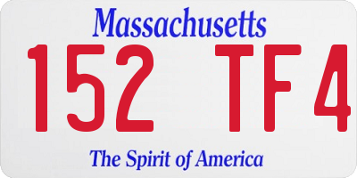 MA license plate 152TF4
