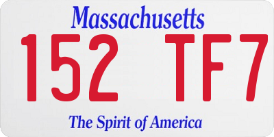 MA license plate 152TF7