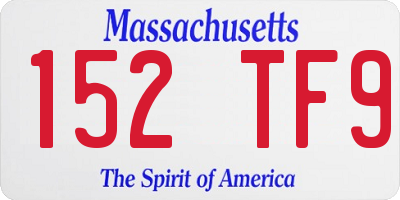 MA license plate 152TF9