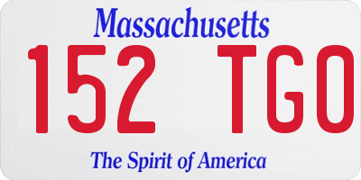 MA license plate 152TG0