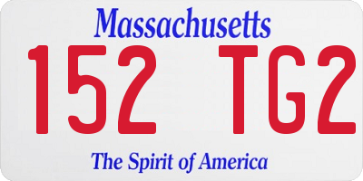 MA license plate 152TG2