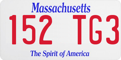 MA license plate 152TG3