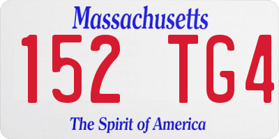 MA license plate 152TG4