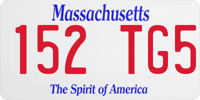 MA license plate 152TG5