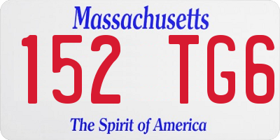 MA license plate 152TG6