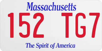 MA license plate 152TG7