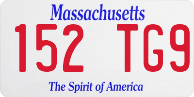 MA license plate 152TG9
