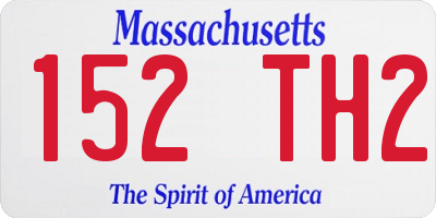 MA license plate 152TH2