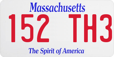 MA license plate 152TH3