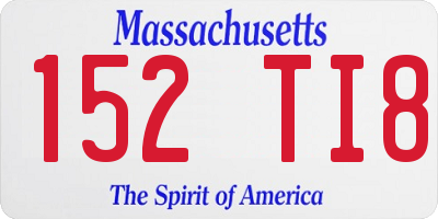 MA license plate 152TI8