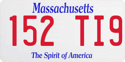MA license plate 152TI9
