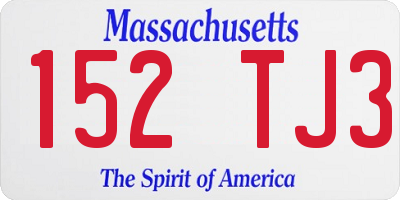 MA license plate 152TJ3