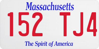 MA license plate 152TJ4