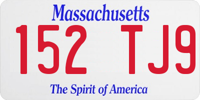 MA license plate 152TJ9