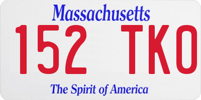 MA license plate 152TK0