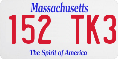 MA license plate 152TK3