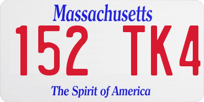 MA license plate 152TK4