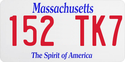 MA license plate 152TK7