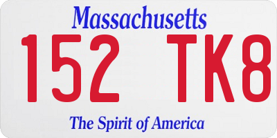 MA license plate 152TK8