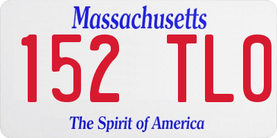 MA license plate 152TL0