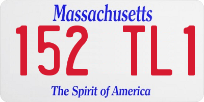 MA license plate 152TL1