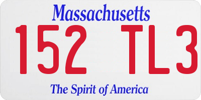 MA license plate 152TL3