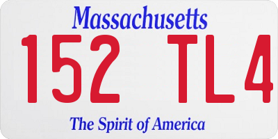 MA license plate 152TL4