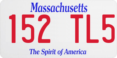 MA license plate 152TL5