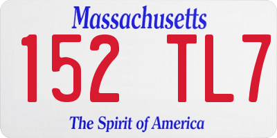 MA license plate 152TL7