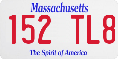 MA license plate 152TL8