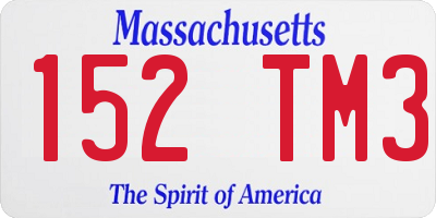 MA license plate 152TM3
