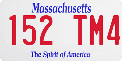 MA license plate 152TM4