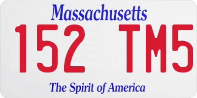 MA license plate 152TM5