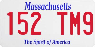 MA license plate 152TM9