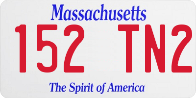 MA license plate 152TN2