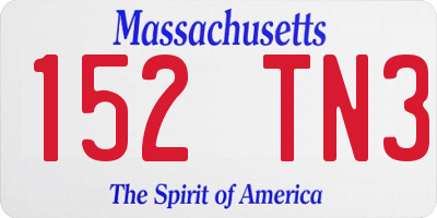 MA license plate 152TN3