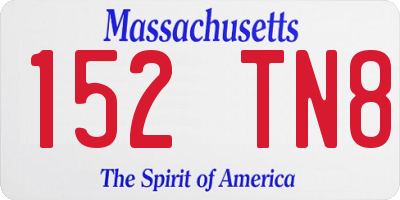 MA license plate 152TN8